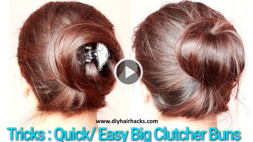 Everyday Bun/Juda Hairstyles Using A Clutcher - ArtsyCraftsyDad