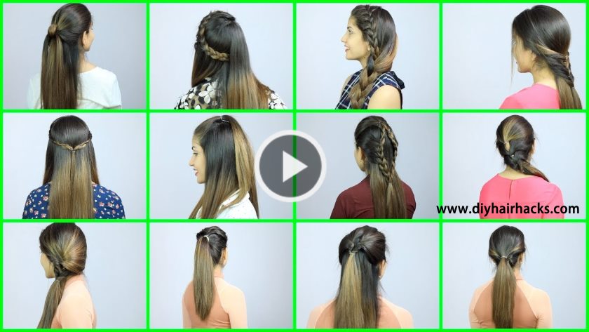 60 Seconds Everyday Hairstyles for Beginners - School, College, Office,  Party - ArtsyCraftsyDad