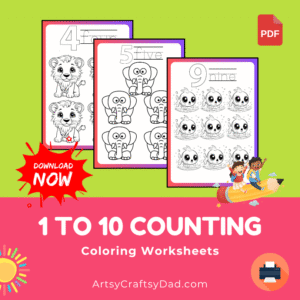 1-10 Counting and Coloring Worksheets