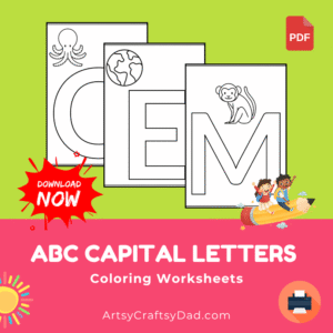 ABC Capital Letters Coloring Worksheet for Kindergarten