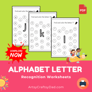 Alphabet Letter Recognition Worksheets For 3-5 Years Old Kids