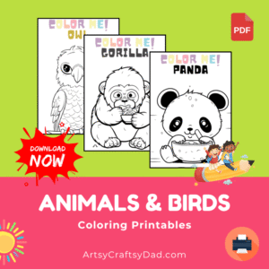 Animals and Birds Coloring Printables for Children