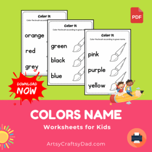 Colors Name Worksheet for Nursery and Kindergarten