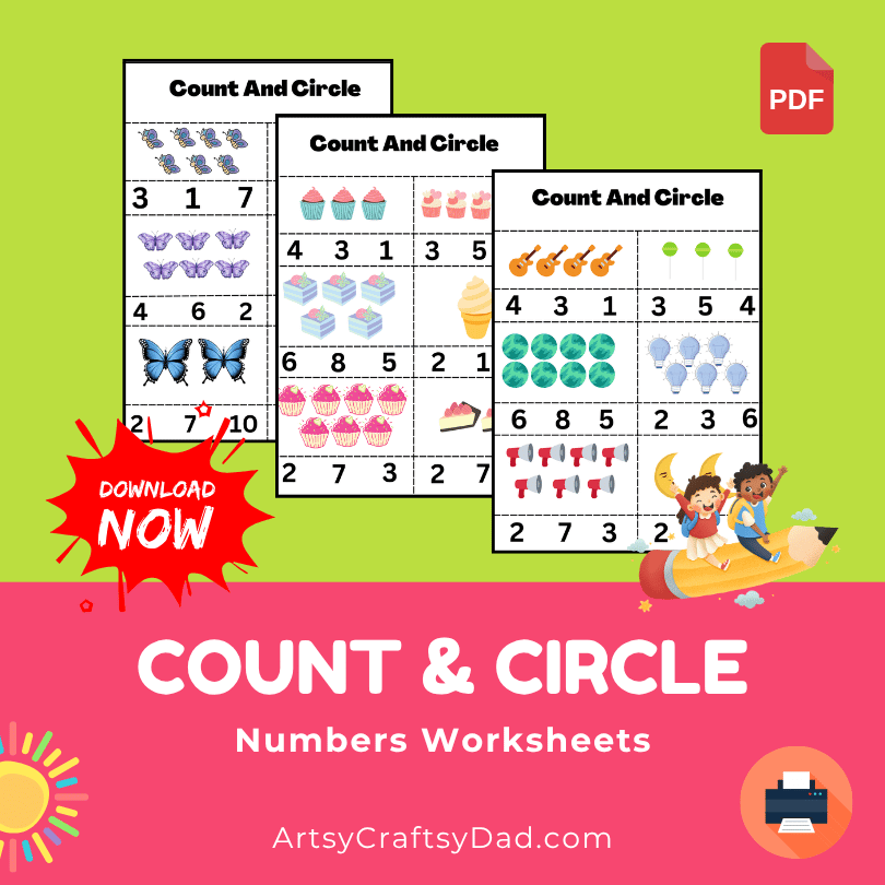 Count and Circle Numbers Worksheet