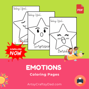 Emotions Coloring Pages For 3-5 years old kids