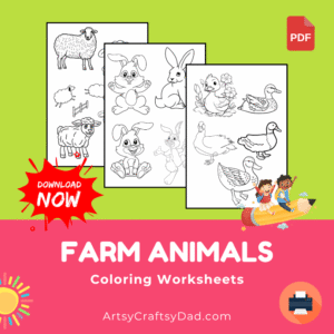 Farm Animals Coloring Worksheets for 6-8 Years Old Kids