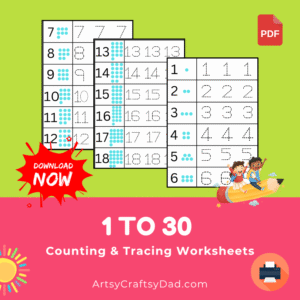 Free Printable 1 to 30 Counting & Tracing Worksheets