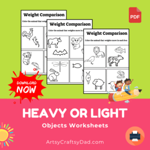 Heavy or Light Objects Worksheet for Kindergarten