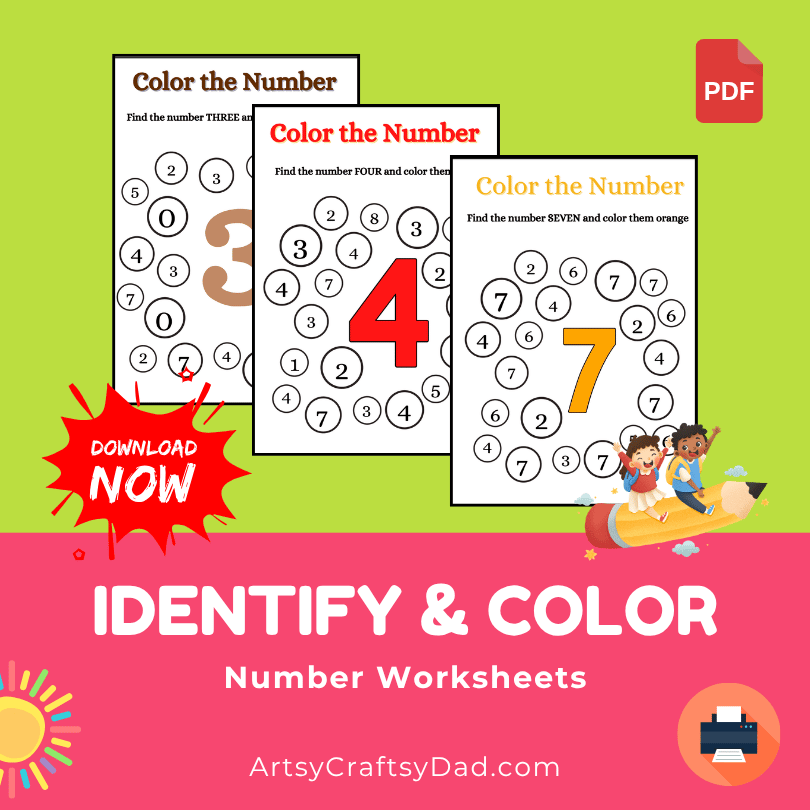 Identify and Color the Number Worksheet