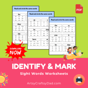 Identify and Mark the Sight Words Worksheet