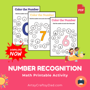 Number Recognition Math Printable Activity for Kindergarten