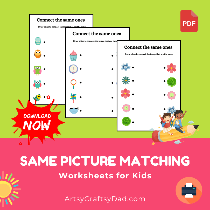 Same Picture Matching Worksheet for Kids