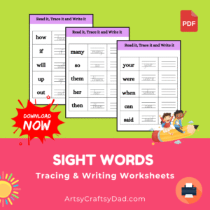 Sight Words Tracing & Writing Worksheet for Grade 1