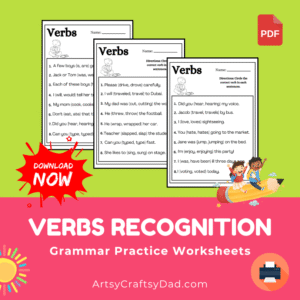 Verb Recognition and Grammar Practice Worksheet