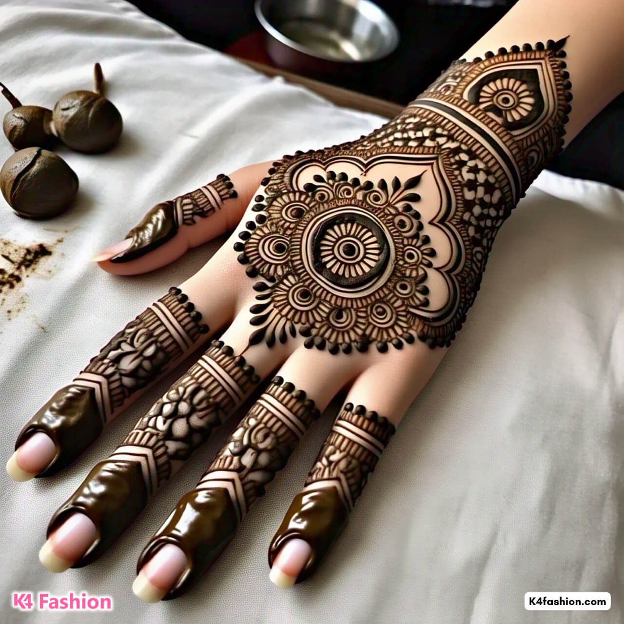 Intricate Circular Mandala Mehndi Design for Back Hand