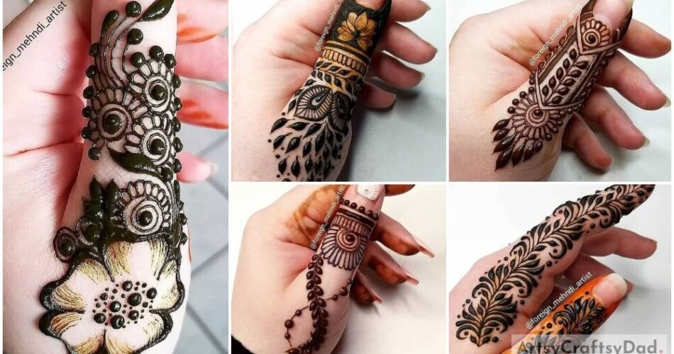 Charming Mehndi Flower Design Ideas for Fingers