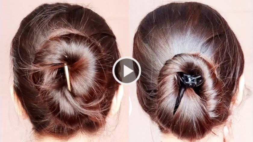 3 easy hairstyles bun with clutcher/clip | easy hairstyle … | Flickr
