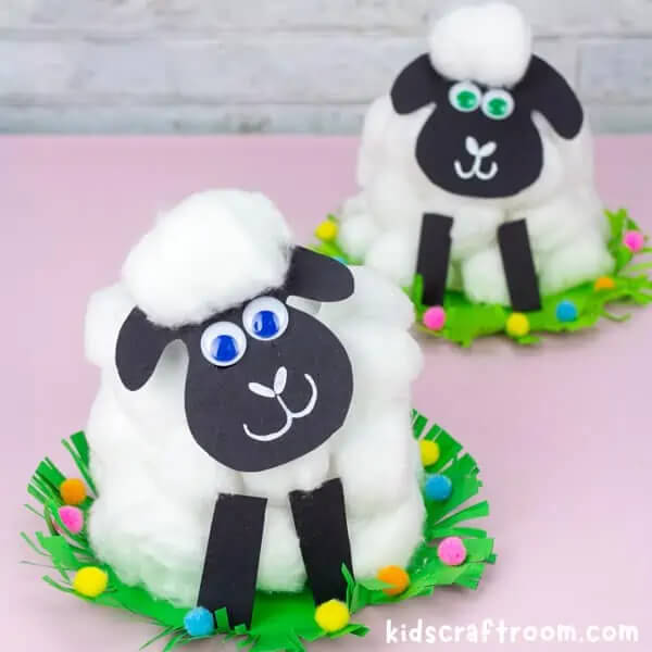 Adorable & Fluffy Paper Cup Sheep Craft With Cotton Balls, Mini Pom Poms & Construction Paper - Uncomplicated Paper Cup Animal Artwork