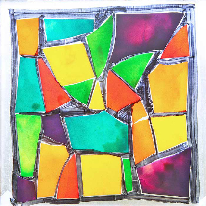 Awesome Pasta Pattern Stained Glass Art Project Using Food Coloring, Contact Paper, & Black Sharpies - Kid-Friendly Stained Glass Art Ideas