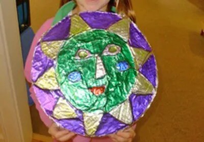 Colorful Relief Sculpture Art Activity With Cardboard, Thick Paper, Aluminum Foil & Magic Markers - Making Art For Pre-K With Tin Foil 