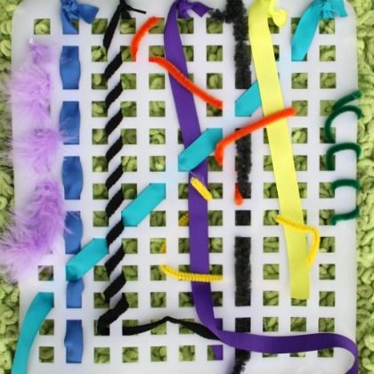 DIY Weaving Busy Bag Activity With Yarn, Pipe Cleaners, Strings & Ribbons - Engaging in pursuits when the kids are in school