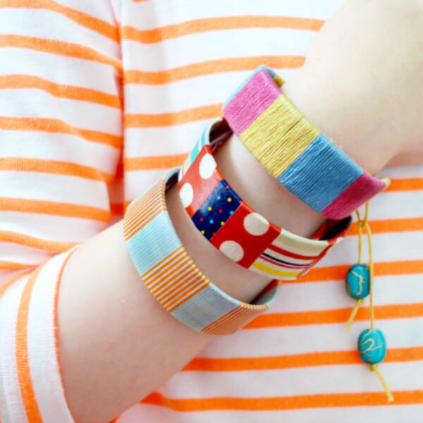 Easy To Make Popsicle Stick Bracelet Craft For Kids - Constructing with Popsicle Sticks