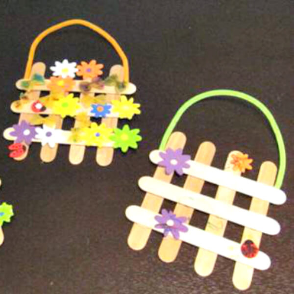Handcrafted Popsicle Sticks Flower Hanging Craft For Decorations - Artistic Ventures that Utilize Popsicle Sticks 