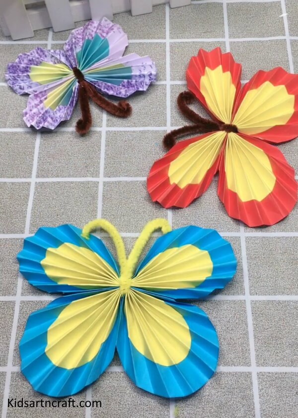 Handmade Butterflies Craft With Paper & Pipe Cleaner - An uncomplicated butterfly craft that children find entertaining.