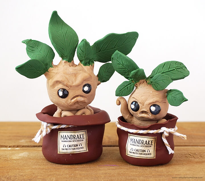 Harry Potter Inspired Mandrake Roots Polymer Clay Craft For Home Decor - Making Harry Potter Themed Artwork with Polymer Clay for Kids