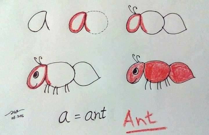 A For Ant Alphabet - Children's Alphabet Art