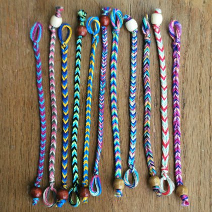 Adorable Friendship Bracelets Craft Using Embroidery Thread, Wooden Beads & Scotch Tape - Constructing Handmade Friendship Bracelets for Friendship Day