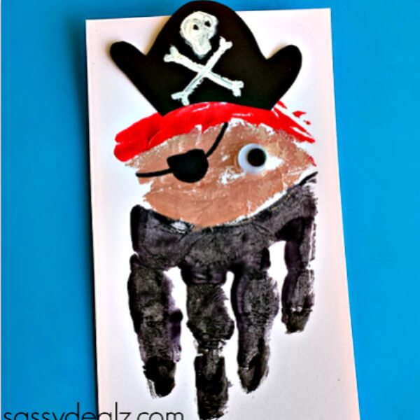 Adorable Handprint Pirate Card Idea For Father's Day - Creating Art and Crafts Using Little Hands