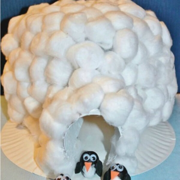 Amazing Cotton Balls Igloo Craft Activity For Kids At Home - Artistic Pursuits with Cotton Balls