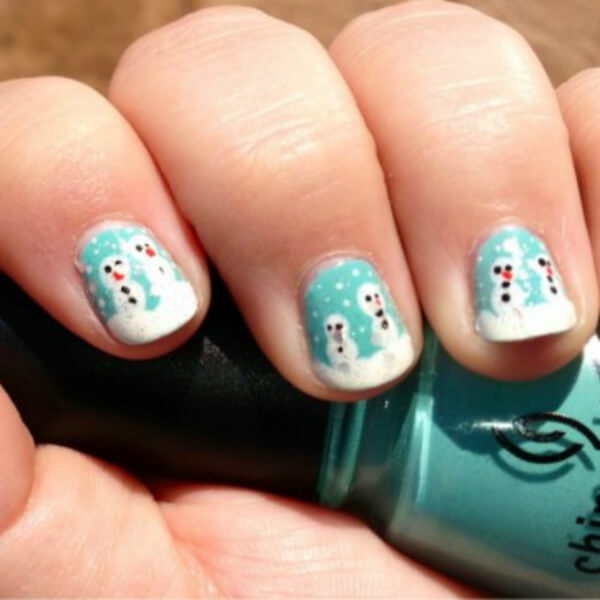 Amazing Snowman Nail Art Activity For Kids - Utilize Winter Vacation by Making Snow Creations