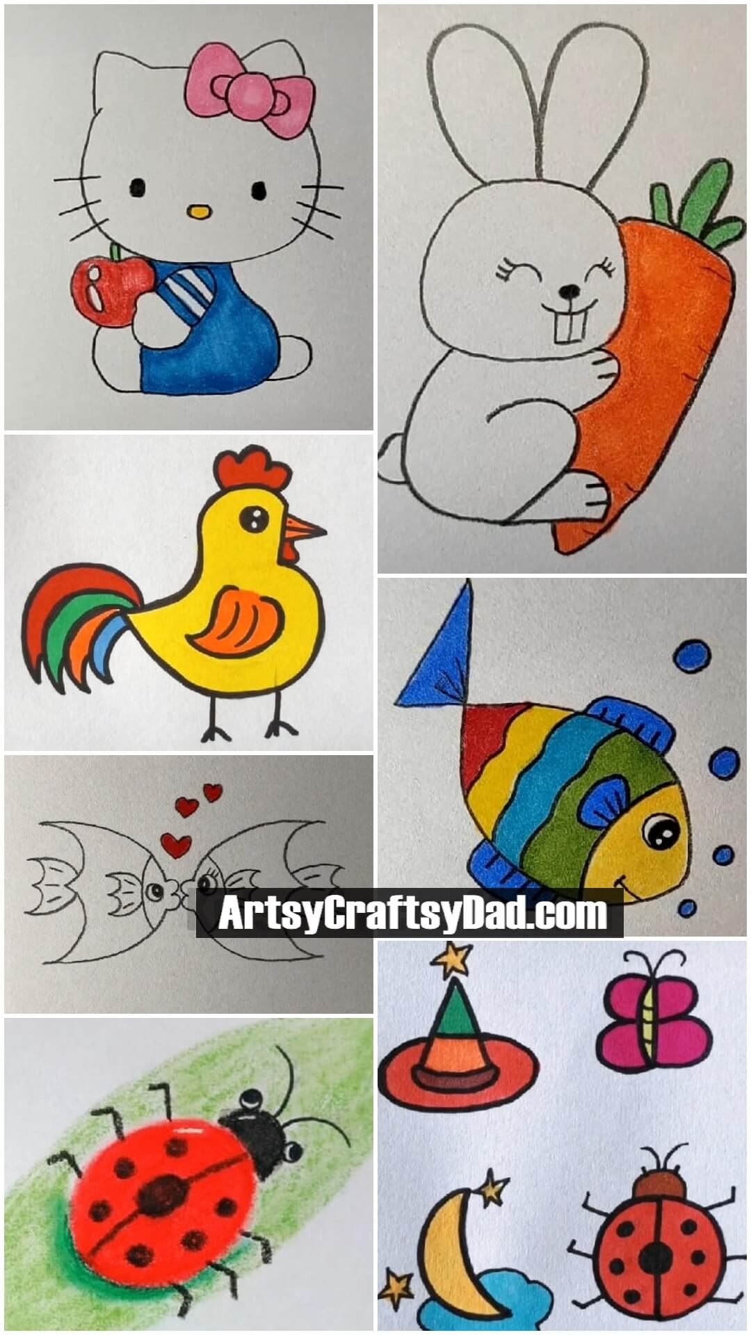 Animal Pencil Drawings for Kids