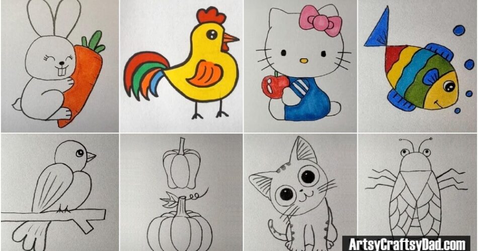 Animal Pencil Drawings for Kids