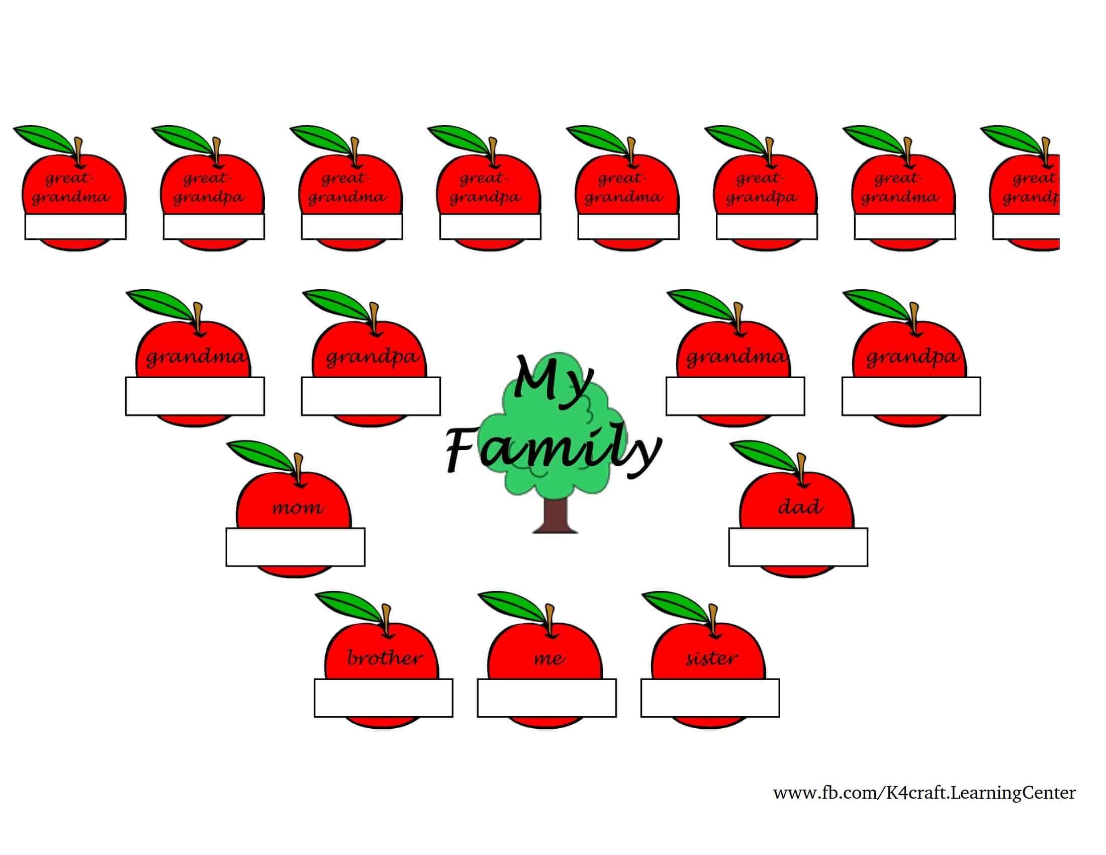 Apple Family Tree Template - Kids Family Tree Layouts 