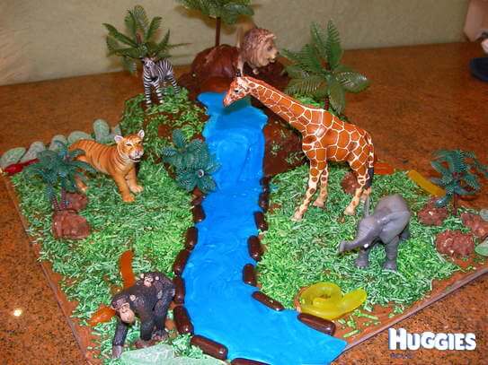 Attractive & Personalized Jungle Theme Cake Idea For Kids