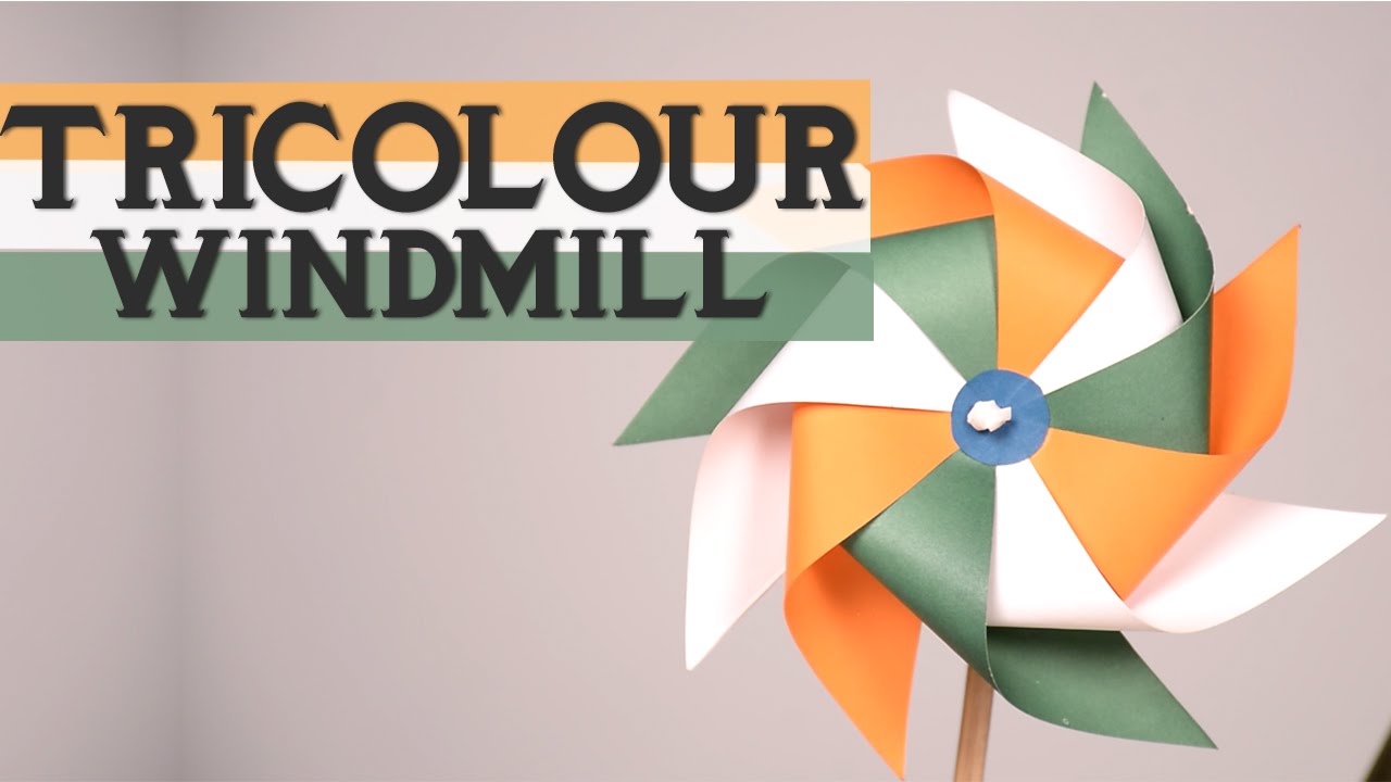 Attractive Tricolor Windmill Paper Craft Activity For Indian Kids - Celebrating India's Freedom on its Special Day