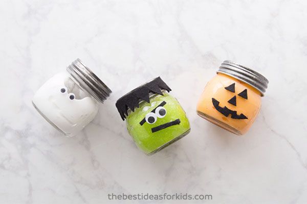 Awesome Halloween Slime Jar Activity With Googly Eyes & Black Felt - Engaging Pumpkin Projects for Youngsters 