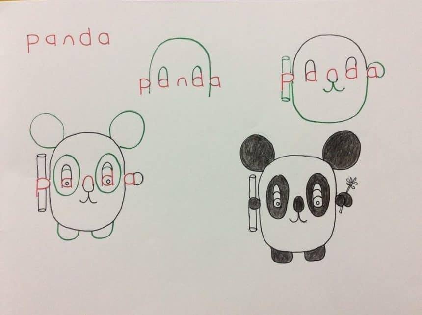 Awesome Panda Word Art - Using descriptive words to create a visual for youngsters