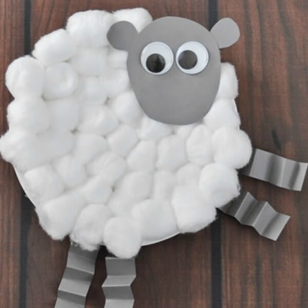 Awesome Paper Plate Lamb Craft Activity With Cotton Balls, Paper & Googly Eyes - Arts and Crafts Projects with Cotton Balls 