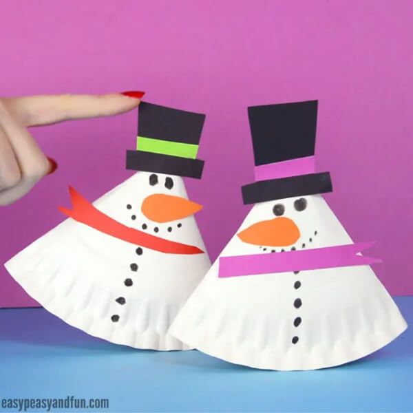 Awesome Rocking Paper Plate Snowman Craft For Kids Using Paper & Marker - Crafting a Winter Snowman with a Paper Plate - Art Activities for Kids