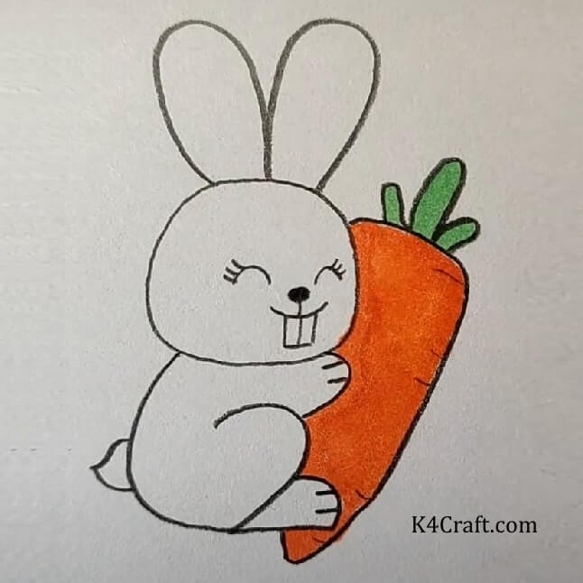 Baby Rabbit Pencil Drawing Art Idea With A Carrot - Unveiling the Sparkling World of Pencil Drawing for Kids
