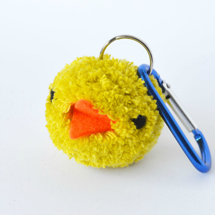 Backpack Charms & Keyrings Pom Pom Craft Idea In Chick Shaped - Assisting Kids in Making Pom Poms