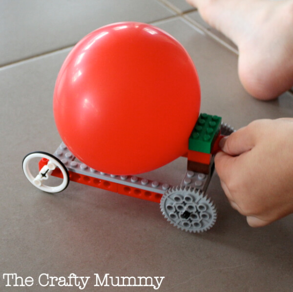 Balloon-Powered Lego Car Game Idea For Indoor Activity - Kid Friendly Balloon Games For Indoor Play