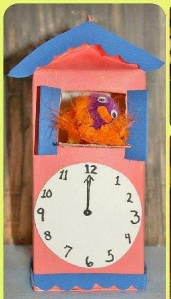 Beautiful Cuckoo Clock Hanging Craft For Wall Decor - Making Homemade Clocks to Teach Children Telling Time