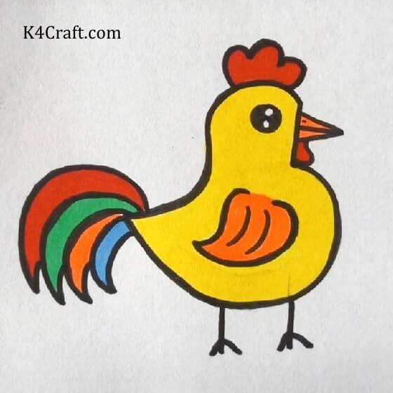 Chicken Coloring Page | Easy Drawing Guides