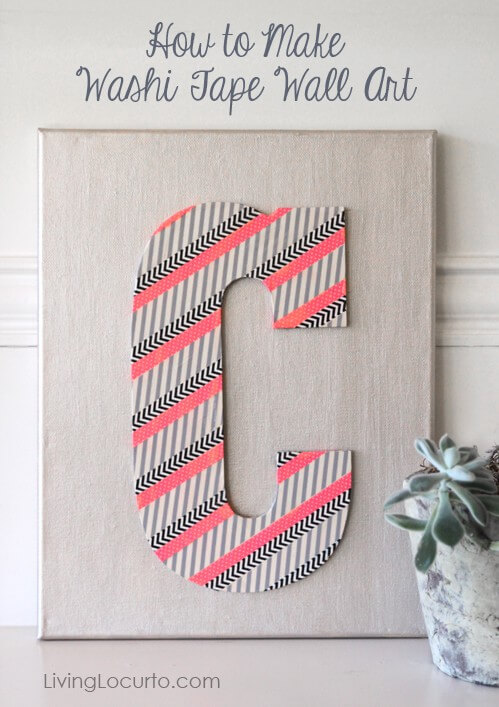 Beautiful Letter C Washi Tape Art Project For Home Decoration - Making Letters out of Washi Tape for Children