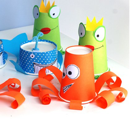 Beautiful Paper Cups Sea Animal Craft Idea For Kids - Arts and Crafts with Disposable Cups for Kids 